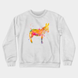 Donkey Watercolor Painting Crewneck Sweatshirt